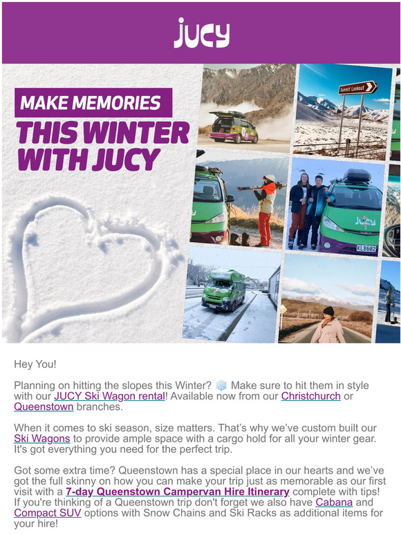 Hit the slopes in style with JUCY ❄