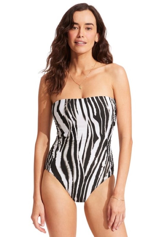 SEAFOLLY  Poolside V Swimsuit Sepia