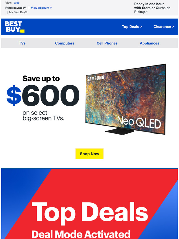 Best Buy It’s a big deal! Save up to 600 now on select bigscreen TVs
