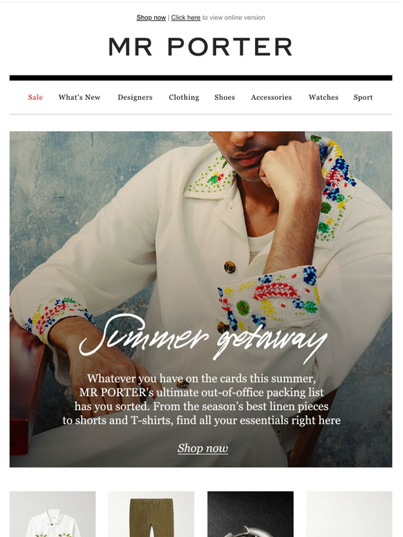 Mr Porter Email Newsletters: Shop Sales, Discounts, And Coupon Codes