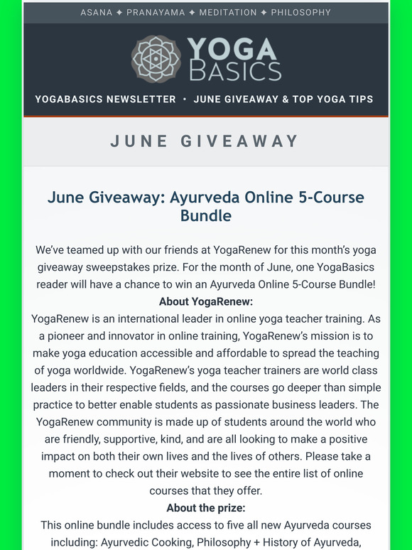 June Giveaway: Ayurveda Online 5-Course Bundle