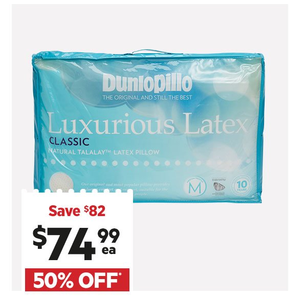 DUNLOPILLO Luxurious Latex Classic Profile Pillow