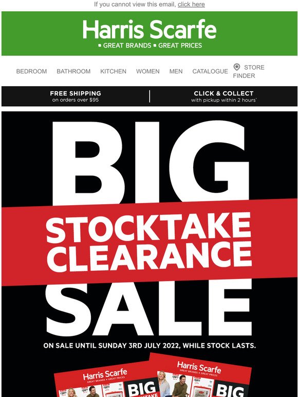 —, shop the new stocktake clearance catalogue now!