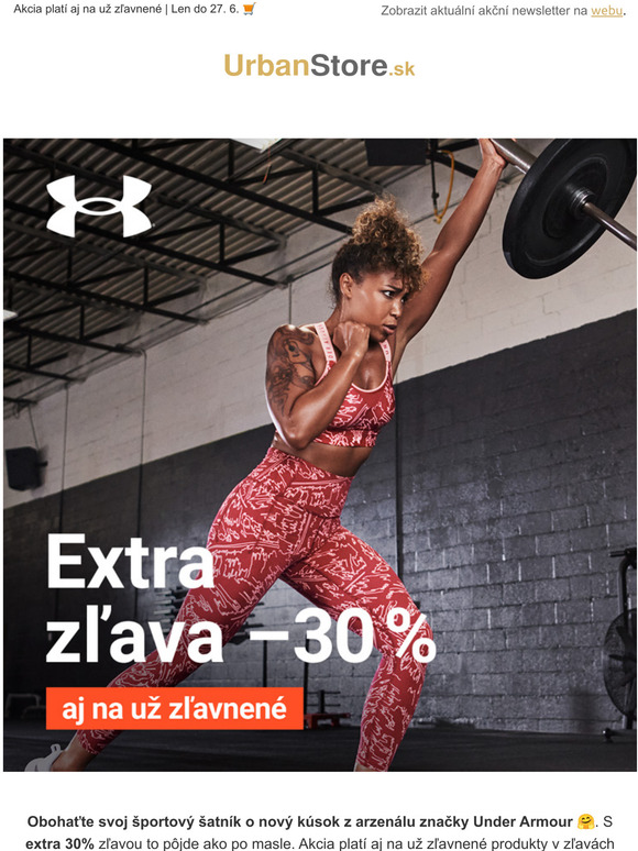 Extra zľava −30 % na Under Armour