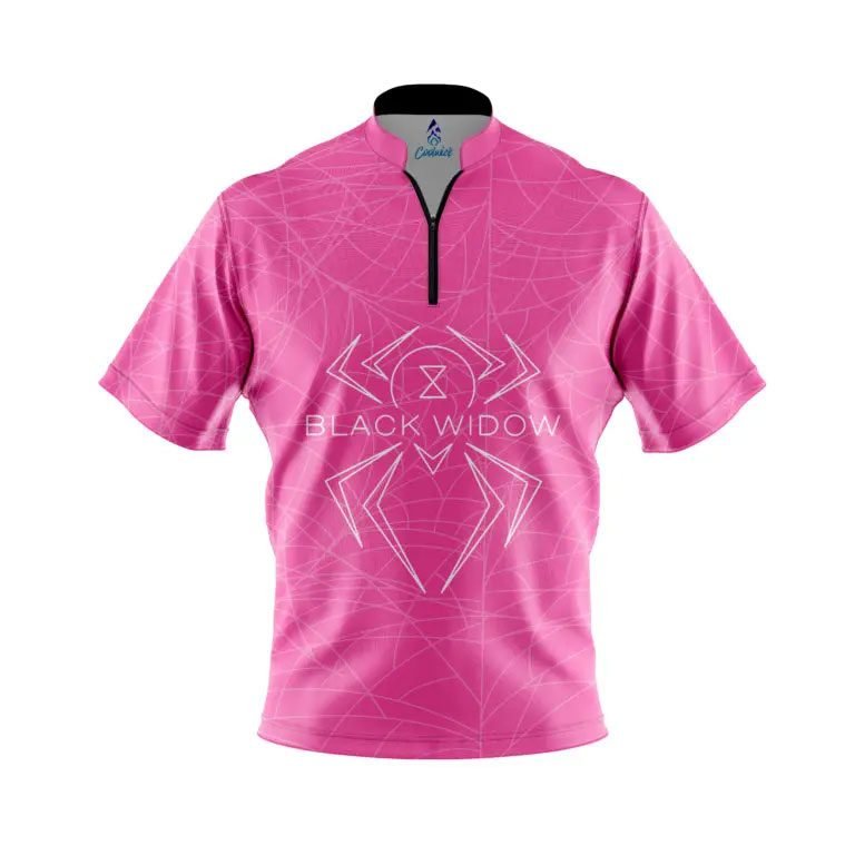 Image of Hammer Black Widow Pink Quick Ship CoolWick Sash Zip Bowling Jersey