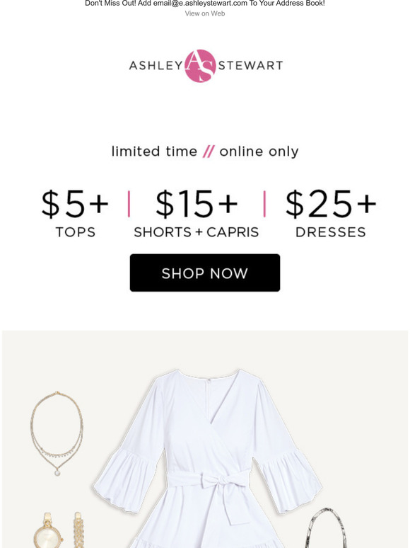 Ashley Stewart it's little *white* dress season Milled