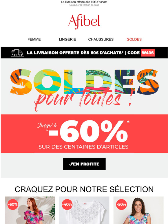 Des réductions jusqu’à -60% sur vos articles favoris ! ⚡