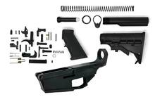 LR-308 Lower Assembly | Lower Parts Kit | Butt Stock | Buffer Tube | FIRE/SAFE Billet 80% Lower