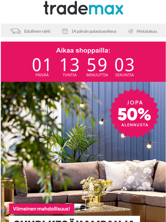 VIIMEINEN TILAISUUS: jopa 50% alennusta! 😱
