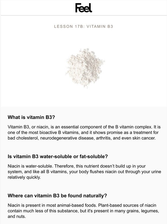 Learn About Vitamin B3 in 5 Minutes – The Health Dossier with WeAreFeel