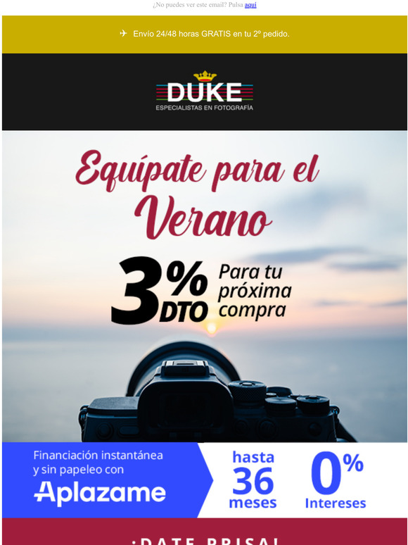 📸 ¡Equípate para el verano! | 3% DTO + Financiación 0%
