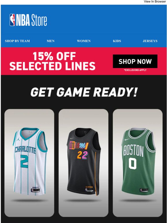 15% Off Selected Jerseys Starts NOW!