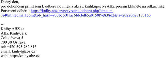 Potvrzeni e-mailu
