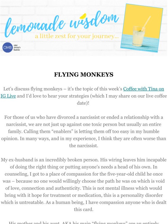 Lemonade Wisdom 🍋: Flying Monkeys 🐒