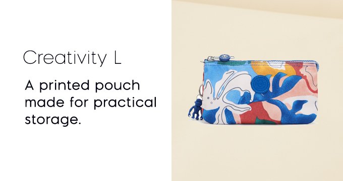 Creativity L. A printed pouch made for practical storage.