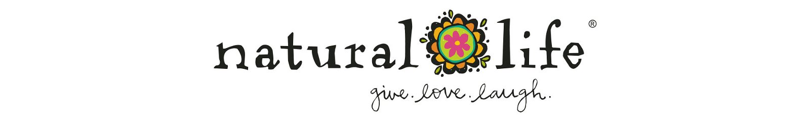 Natural Life Logo. give. love. laugh.