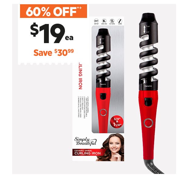 VIVITAR 2-in-1 Spiral Curling Iron Red PG8410