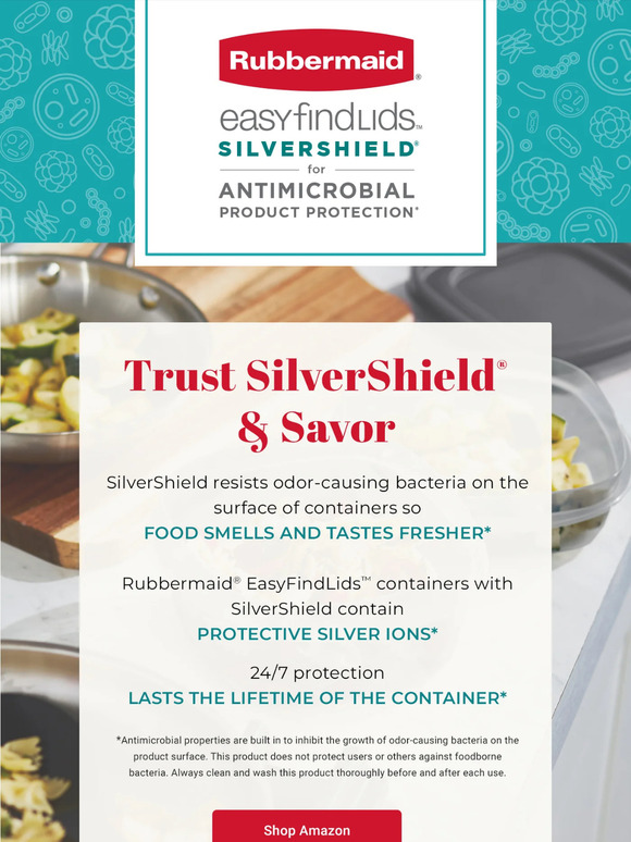 Rubbermaid Easy Find Lids Antimicrobial Food Storage Containers with SilverShield, 24-Piece Set