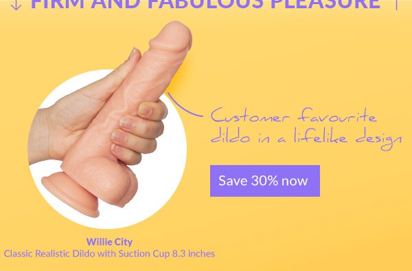 Willie City Classic Realistic Dildo with Suction Cup 8.3 inches