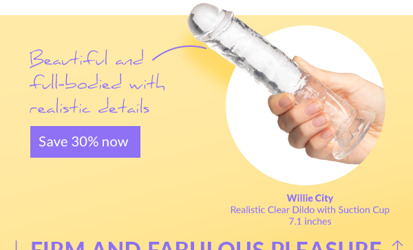 Willie City Realistic Clear Dildo with Suction Cup 7.1 inches
