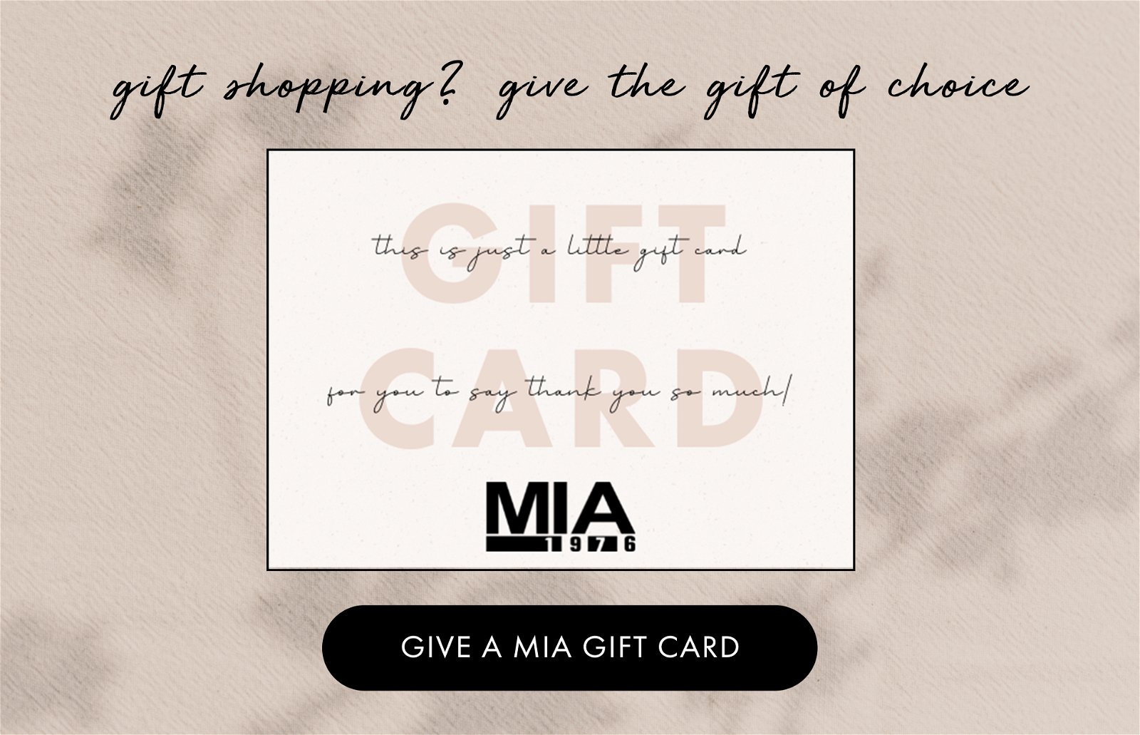MIA SHOES GIFT CARD