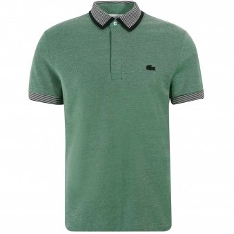 Striped Cotton Polo Shirt - Green