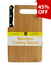 Bamboo Cutting Board with Built-In Knife