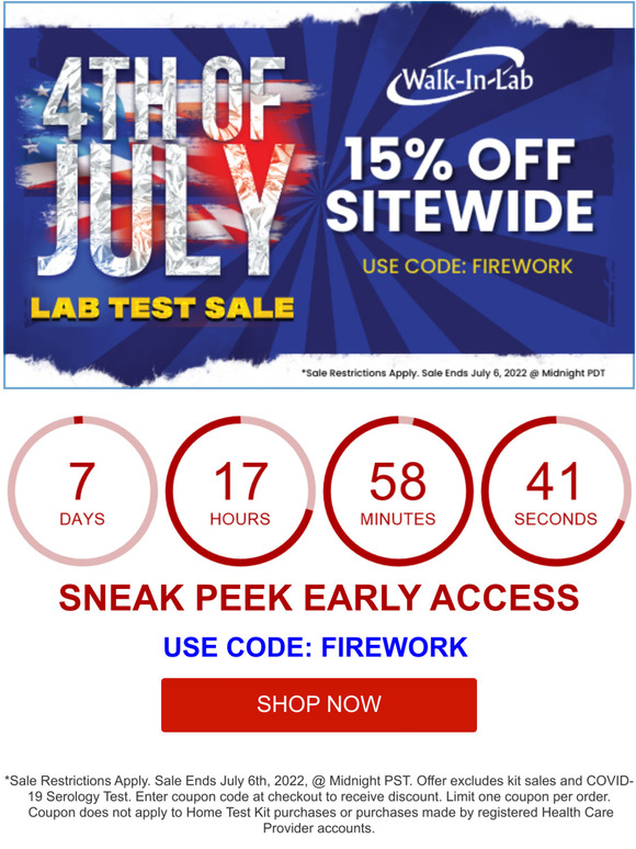 WalkInLab 🔴 SNEAK PEEK 👀 15 OFF Lab Test Code Enclosed Milled