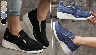 Side-Zip Diamante Studded Fashion Trainers - 4 Colours & 5 Sizes