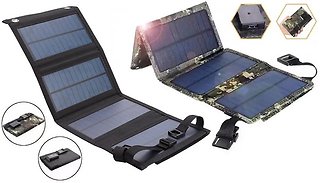 XL Folding Solar Panel with Power Bank - Waterproof Design!