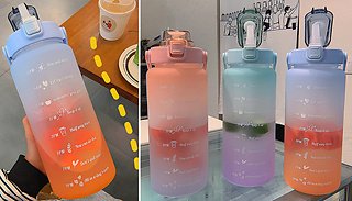 2L Water Bottle With Time Markers and Straw - 4 Colours