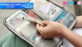 1 or 2 Travel Document Organiser Pouches - 5 Colours
