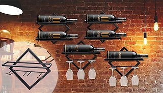 Iron Wall Mounted Wine Rack with Hook - 3 Colours