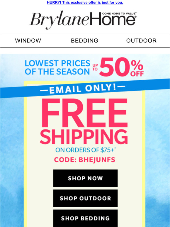 Brylane Home: Your FREE SHIPPING Code ( up to 50% off) Milled Brylane Home: Your FREE SHIPPING Code ( up to 50% off) Milled