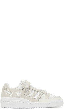 adidas Originals - White & Beige Forum Low Sneakers