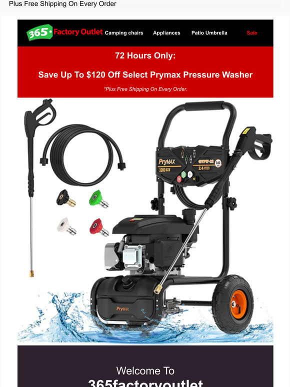 72 Hours Only: Save Up To $120 Off Select Prymax Pressure Washer