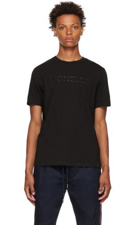 Moncler - Black Embroidered T-Shirt