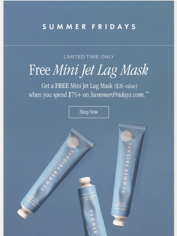 Summer Fridays: Free Mini Jet Lag Mask! | Milled