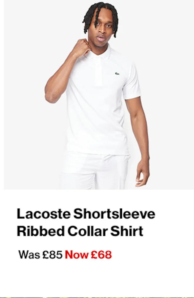 Lacoste Shortsleeve Ribbed Collar Shirt