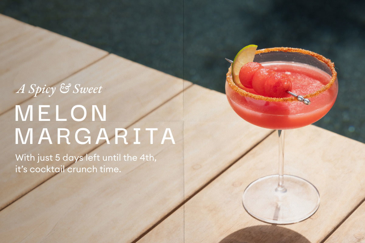 A Spicy and Sweet Melon Margarita. With just 5 days left until the 4th, it’s cocktail crunch time.