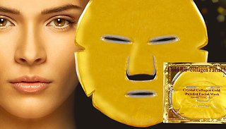 10 x Gold Collagen Face Masks + FREE Head Cap