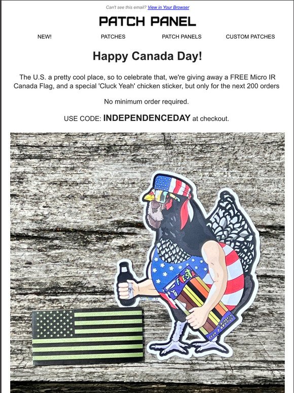 FREE IR US Flag and America Day Chicken!