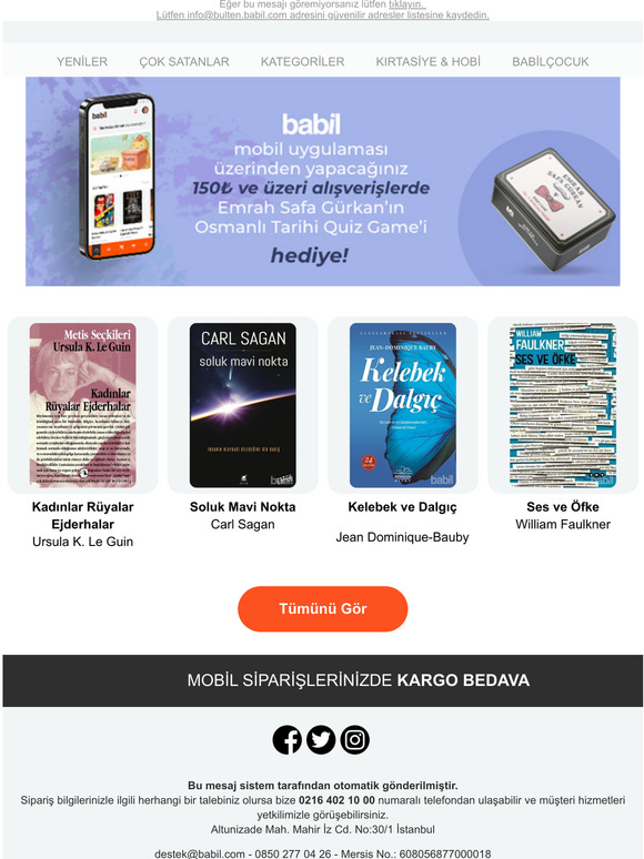 Babil Mobil siparişlerinizde Emrah Safa’nın Quiz Game’i hediye!