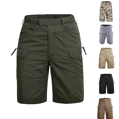 Men's Casual Cargo Shorts Pants Camouflage Solid Color ArmyGreen CP camouflage Brownish yellow Black Gray S M L XL XXL