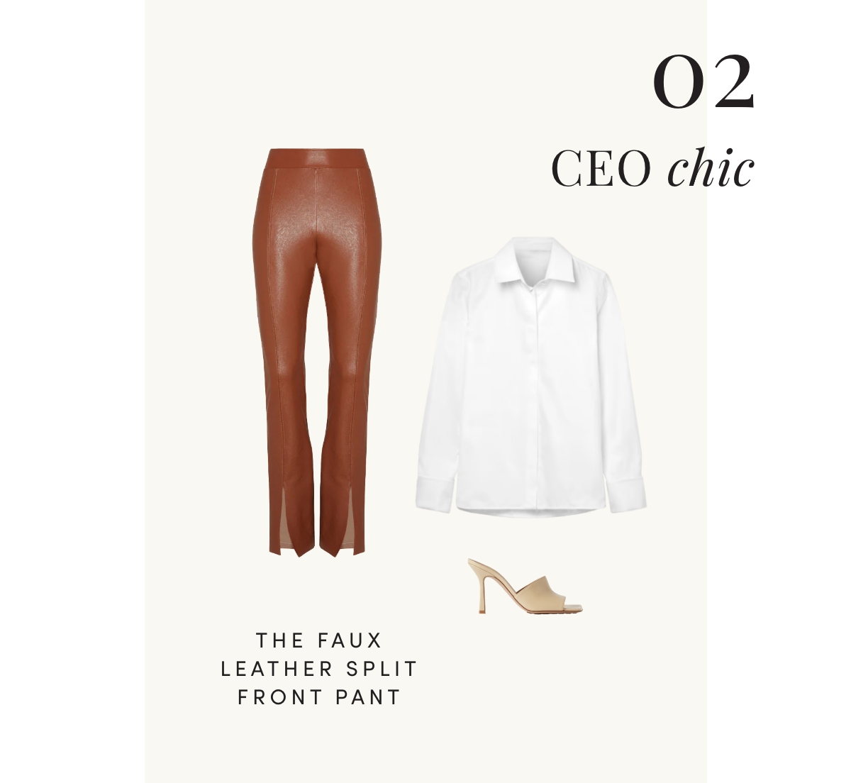CEO Chic | The Faux Leather Split Front Pant