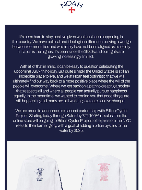 Billion Oyster Project & July 4th Sale
