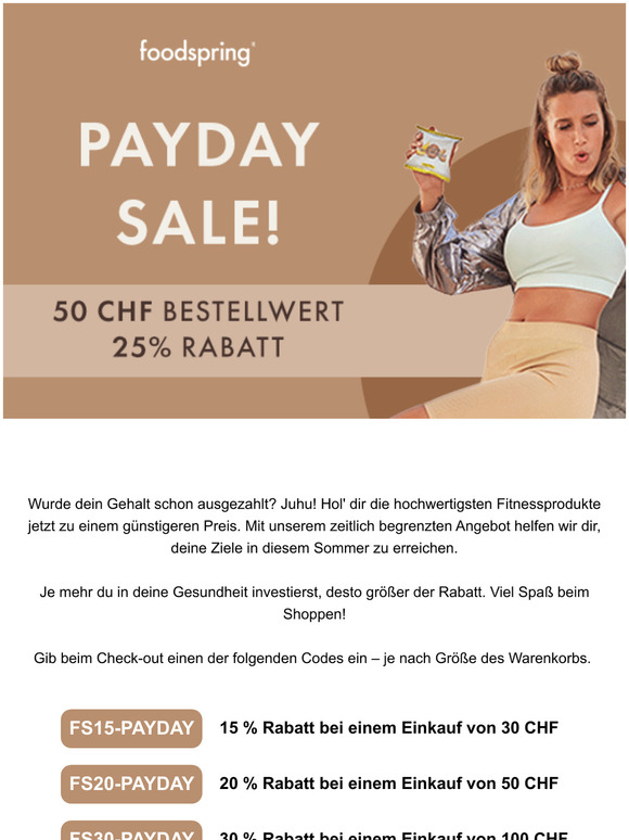 PAYDAY SALE: Bis zu 30 % Rabatt
