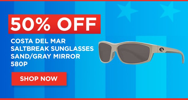 50% Off Costa Del Mar Saltbreak Sunglasses - Sand/Gray Mirror 580P