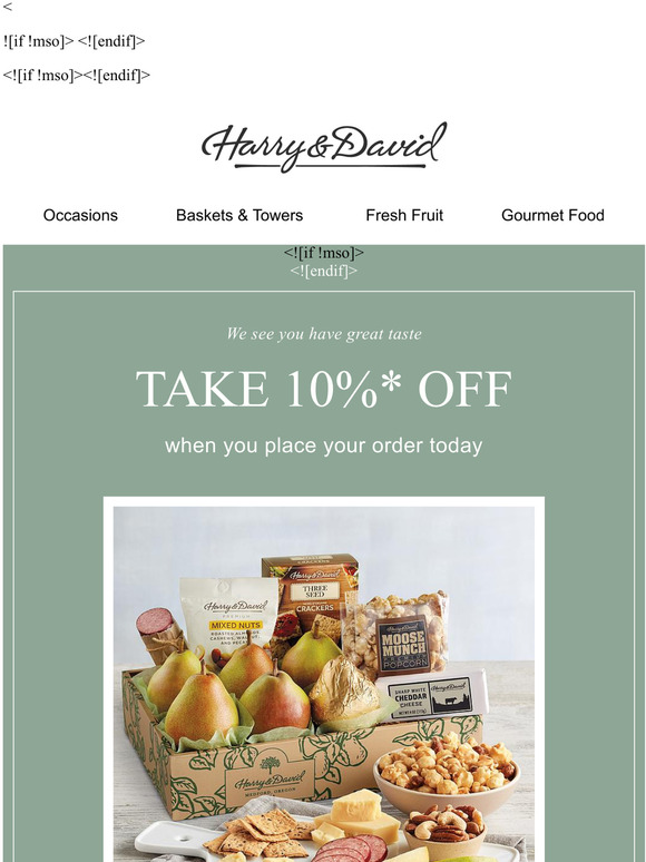 Harry & David Email Newsletters Shop Sales, Discounts, and Coupon Codes