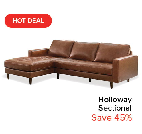 Holloway Mid-Century Leather Sectional